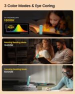 Glocusent USB Rechargeable Book Light for Reading in Bed, Portable Clip-on LED Reading Light, 3 Amber Colors & 5 Brightness Dimmable, Compact & Long Lasting, Perfect for Book Lovers, Kids - Image 3