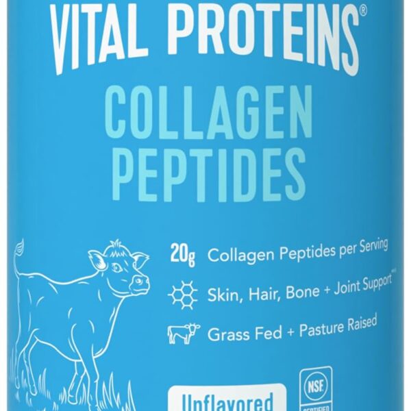 Vital Proteins Collagen Peptides Powder - Grass Fed Collagen Peptides for Hair, Nail, Skin, Bone & Joint Health, Unflavored, 9.33oz