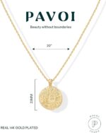 PAVOI 14K Gold Plated Engraved Coin Pendant Necklaces for Women | Byzantine Coin Pendants | Bohemian Necklace - Image 3