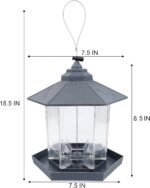 Twinkle Star Wild Bird Feeder Hanging for Garden Yard Outside Decoration, Hexagon Shaped Outside Hanging Bird Feeders for Outdoors Squirrel Proof, Cardinal Bird Feeder (Light Grey) - Image 3