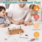 Montessori Screwdriver Board Set Lock and Key Toys Kids Tools Nuts and Bolts Montessori Toys for 3 4 5 Year Old Learning Practical Life Materials Fine Motor Skills Occupational Therapy Games - Image 3