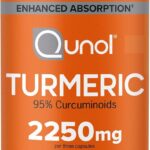 Qunol Turmeric Curcumin with Black Pepper, 2250mg Turmeric Extract with 95% Curcuminoids, Extra Strength Turmeric Supplement, Enhanced Absorption, Joint Support Supplement, 150 Vegetarian Capsules