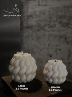 Artisanal Knot Ball Candle - Oversized Large Handmade Soy Wax Sculptural Decor, Elegant Home Fragrance Housewarming Gift for Women, Luxury Shelf & Coffee Table Centerpiece, White - Image 3