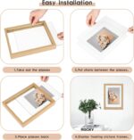 MUYE 5x7 Floating Frame Set of 2,Double Glass Rustic Photo Frame for Wall Hanging or Tabletop Standing,Also Display 4x6 or 3x5 Photo for Floating Effect,Natural - Image 7