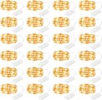 Brightown 24 Pack Fairy Lights Battery Operated String Lights - 7 ft 20 LED Mini String Lights Waterproof Silver Wire Firefly Lights for Vases Mason Jars DIY Crafts Plants Table Centerpieces Wedding