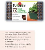 Burpee Greenhouse Indoor Starting Herbs, Flowers and Vegetables | Includes Dome, Watering, Seed Starter Tray, Coir Pellets | 10" W x 20" L x 5" H, One Size, 1 Kit (72 Cells) - Image 4