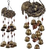 Bird Nest Wind Chime, Bird Bells Chimes with 12 Wind Bells for Glory Mother’s Love Gift, Garden Backyard Church Hanging Decor, Bronze - Image 2