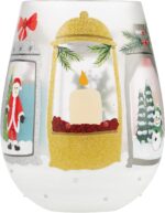 Enesco Designs by Lolita Holiday Festive Lanterns Hand-Painted Artisan Stemless Wine Glass, 20 Ounce, Multicolor - Image 4