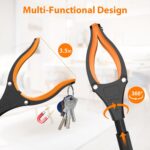 32" Grabber Reacher Tool, 2-Pack Foldable Reacher Grabber Pickup Tool with 360° Rotating Jaw & Magnet, Trash Picker Upper Grabber, Lightweight Grabbers for Seniors Heavy Duty - Image 4