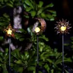 Tryme Solar Lights Outdoor Garden Decorations Sun Moon Star Stake Light Decorative Waterproof Warm White LED Yard Decor for Pathway Lawn Patio Courtyard Backyard - Image 7