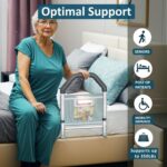 Bed Rails for Elderly Adults Safety - with Motion Light & Storage Pocket - Adjustable Bed Assist Rails for Seniors & Patients - Fits All Beds, Tool-Free Assembly - Image 2