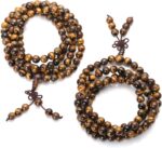 Jovivi Tibetan 6mm 8mm 108 Natural Tiger Eye Gemstone Beads Prayer Mala Bracelet Necklace - Image 6