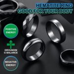 32 Pieces Genuine Hematite Rings Set Negative Energy Ring Non Magnetic Hematite Stone Jewelry 6t Curved Surface 6 Plane 6t Faceted Size 6-13 Cute Cool Jewelry - Image 3