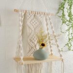 Mong Handmade Macrame Wall Hanging Shelf, Boho Indoor Rope Plant Pot Basket Hanger Holder, Rope Plant Hanger for Wall Decor Indoor Outdoor - Image 5