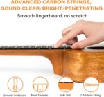 Kmise Soprano Ukulele Professional Mahogany Instrument 21 Inch Hawaiian Ukalalee for Beginner With Ukelele Starter Kit ( Free Online Lesson Bag Tuner Strap Replacement Strings Instruction Booklet ) - Image 4