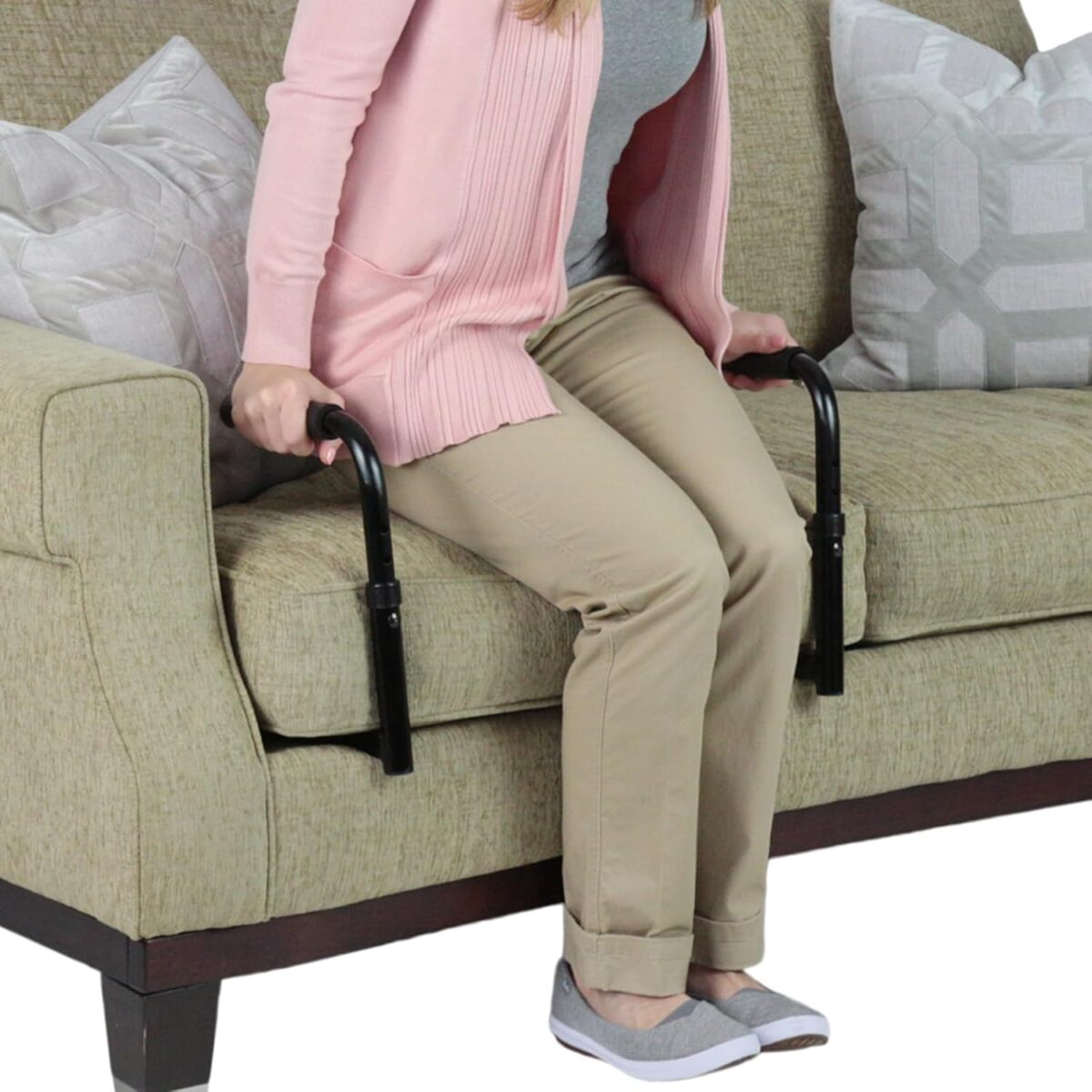 Vive Stand Assist - Mobility Standing Aid Rail for Couch, Chair - Assistance Handle for Patients, Elderly, Seniors and Disabled - Safety Grab Bar for Sitting, Sofa, Home - Adjustable, Portable Device - Image 1