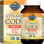 Garden of Life Vitamin D, Vitamin Code Raw D3, Vitamin D 2,000 IU, Raw Whole Food Vitamin D Supplements with Chlorella, Fruit, Veggies & Probiotics for Bone & Immune Health, 60 Vegetarian Capsules