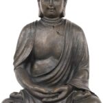 Alpine Corporation 15" Tall Indoor/Outdoor Meditating Buddha Statuary Décor