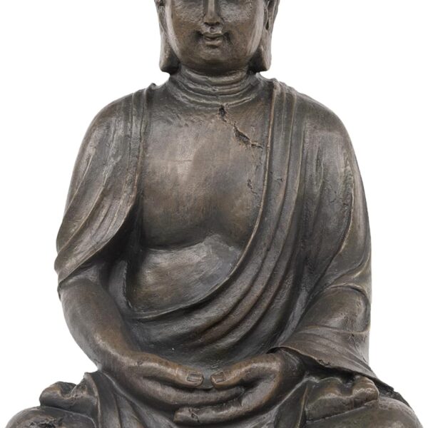 Alpine Corporation 15" Tall Indoor/Outdoor Meditating Buddha Statuary Décor