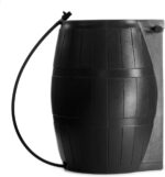 FCMP Outdoor Raincatcher, Flat-Back Rain Barrel with Spigots, 50-Gallon, Black - Image 3
