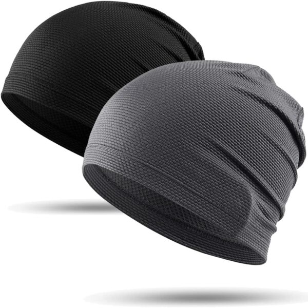 WTACTFUL 2 Pack - Running Cap, Skull Caps Fashion Breathable Slouchy Beanie Bicycle Cycling Sport Caps for Men Women Summer