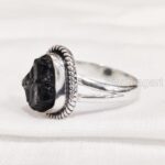 Natural Black Tourmaline Ring, Rough Tourmaline Ring, October Birthstone, Bohemian Ring, 925 Sterling Silver, Womens Ring, Christmas, Handmade, Statement Jewelry, Raw Gemstone Jewelry (8)