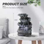 WICHEMI Indoor Fountain Tabletop Fountain Waterfall Fountains Stacked Rocks Water Feature Feng Shui Zen Meditation Relaxation Desktop Fountain for Home and Office Indoor Spaces Decor (Style 20) - Image 6
