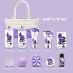 Spa Gift Baskets for Women - Body & Earth 11pcs Lavender Gift Sets with Bubble Bath, Shower Gel, Body Lotion, Birthday Gifts for Women, Spa Kit for Mom Gifts, Purple Gifts - Image 2