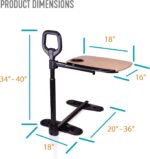 Able Life Able Tray Table, Adjustable Bamboo Swivel TV and Laptop Table with Ergonomic Stand Assist Safety Handle, Independent Living Aid - Image 6