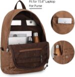 Muzee Canvas Backpack Lightweight Travel Daypack Student Rucksack Laptop Backpack - Image 6
