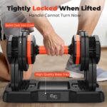 Adjustable Dumbbells Set, Adjustable Weights15/25/35/45/55lbs,Adjustable Dumbbell Pair 110LBS Exercise Fitness Fast Adjust Hex Weight for Full Body Workout Fitness Adjustable dumbbell set 2 - Image 6