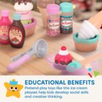 Battat- Play Circle- Toy Food – Ice Cream Set – Kitchen Accessories For Kids- Pretend Play- Sweet Treats Ice Cream Parlour- 3 years + (21 Pcs) - Image 2