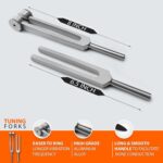 SURGICAL ONLINE Set of 3 Pcs Aluminum Sensory Tuning Forks C 128 512 + Taylor Percussion Hammer Mallet, Superior Diagnostic Kit - Image 2