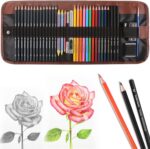 Heshengping, 41pcs Sketching Pencil Set Drawing Sketch Kit Graphite Charcoal Watercolor Pencils Blending Stumps 50page sketchbook, coloring book, Beginners Artist Teens and Adults - Image 7