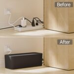 YECAYE 2 Pack Cable Management Box, Pet and Baby Proofing Cable Organizer Box, Large and Medium Size Cord Management Box,Cord Organizer, Perfect for Office & Home Cord Hider,Cable Hider,Black - Image 5