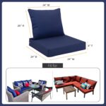 Favoyard Outdoor Seat Cushion Set 24 x 24 Inch Waterproof & Fade Resistant Patio Furniture Cushions with Removable Cover, Handle and Adjustable Straps for Chair Sofa Couch - Image 2