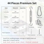 Sun Shade Sail Hardware Kit 6 Inch for Rectangle & Triangle Shade Sail Install, Stainless Steel Shade Sail Fixing Accessories for Outdoor Patio Canopy Garden, Heavy Duty Awning Attachment Set (44 Pcs) - Image 6