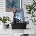 WICHEMI Indoor Fountain Tabletop Fountain Waterfall Fountains Relaxation Water Feature Feng Shui Zen Meditation Desktop Fountain with LED Light for Home and Office Indoor Spaces Decor (Style 6) - Image 3