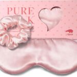 LitBear 100% Pure Silk Sleep Mask, 22 Momme 6A Silk Fabric and Filling, Total Light Blocking Mulberry Silk Eye Mask Sleeping for Women, Men, Side Sleepers, Includes Travel Pouch and Silk Scrunchie