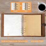 Photo Album 4x6 200 Photos, Genuine Leather Photo Albums with Writing Space with 30 Writing Paper, Travel Family Wedding Kids Graduation Ultrasound Baby Picture Album Scrapbook Photo Album (Simple)1 - Image 4