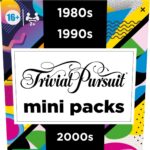 Hasbro Gaming Trivial Pursuit Mini Packs Multipack, Fun Trivia Questions for Adults and Teens Ages 16+, Includes 4 Game Featuring 4 Decades