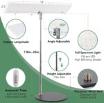 LORDEM Grow Light, Full Spectrum LED Plant Light for Indoor Plants, Height Adjustable Growing Lamp with Auto On/Off Timer 4H/8H/12H, 4 Dimmable Brightness, Ideal for Home Desk Plant Lighting - Image 3