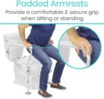 Vive Toilet Safety Rail Frame - Toilet Grab Bars for Elderly, Disabled - Assist Support Rails with Padded Handles - Stand Alone for Bathroom - Adjustable Non Slip for Adults, Seniors, Handicapped - Image 8
