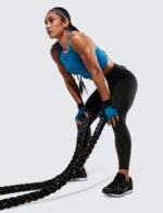 CRZ YOGA Women's Hugged Feeling Compression Leggings 25 Inches - Thick High Waisted Tummy Control Workout Pants Tights - Image 5