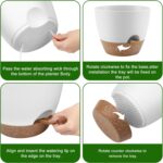 Plant Pots 10/9/8/7.5/7 Inch Self Watering Pots, Set of 5 Plastic Planters with Drainage Holes and Saucers,Plastic Flower Pots,Nursery Planting Pot for Indoor Out Door Plants（White） - Image 2