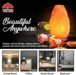 WBM Salt Lamp – USB Himalayan Salt Lamp with Touch Dimmer Control | Wooden Base | LED Bulb | 5-7lbs - Image 6