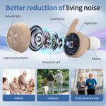 Hearing Aids for Seniors, Hearing Aid Rechargeable with Noise Cancellation Adults, senior Invisible Hearing Amplifier With Portable Charging Case Premium Comfort Design and Nearly Invisible(Beige) - Image 4