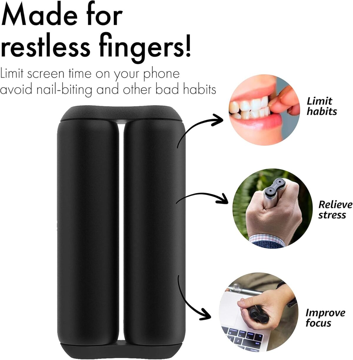 ONO Roller - Handheld Fidget Toy for Adults | Help Relieve Stress, Anxiety, Tension | Promotes Focus, Clarity | Compact, Portable Design (Full Size/Aluminum, Black) - Image 5