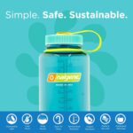 Nalgene Sustain Tritan BPA-Free Water Bottle Made with Material Derived from 50% Plastic Waste, 32 OZ, Wide Mouth, Cerulean - Image 2