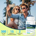 Probiotics for Women Men: 300 Billion CFU Probiotic High Potency + 12 Strains Organic Probiotics with Prebiotics, Daily Probiotic Supplement for Digestive, Gut, Immune and Bloating Health, 60 Capsules - Image 8